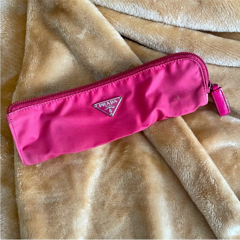 Prada Fuchsia Nylon Lipstick Pouch